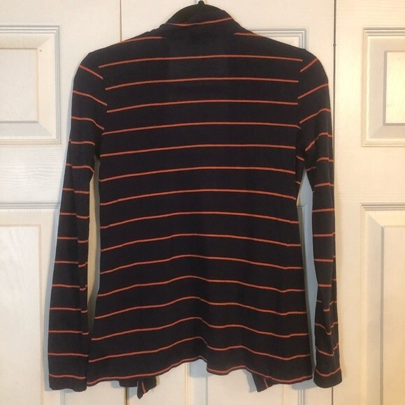 J CREW Size XX-Small Blue Orange Open Cardigan Sweater Lightweight Stripes - Picture 5 of 5